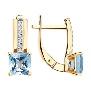 Серьги из золота 585 с топазами