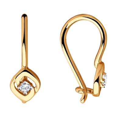 Серьги из золота 585 с фианитами