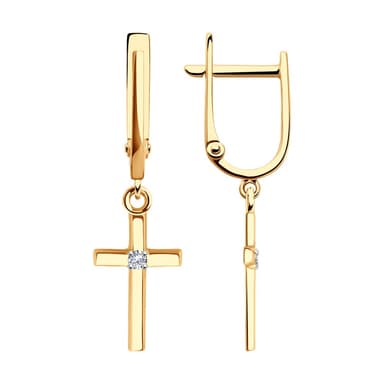 Серьги из Золота 585 с фианитами