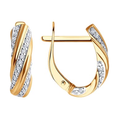 Серьги из золота 585 с фианитами
