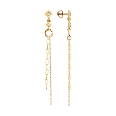 Серьги из Золота 585 с фианитами