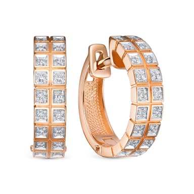 Серьги из золота 585 с бриллиантом