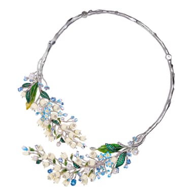 Колье из серебра 925 с кораллом синтетическим