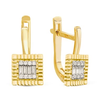 Серьги из золота 585 с бриллиантом
