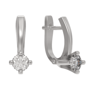 Серьги из серебра 925 с фианитами