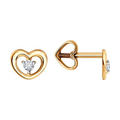 Серьги из Золота 585 с фианитами