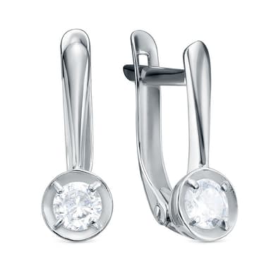 Серьги из серебра 925 с фианитами