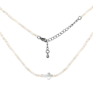 Колье из стали с жемчугом