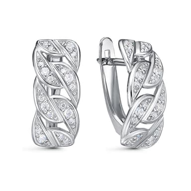 Серьги из серебра 925 с фианитами
