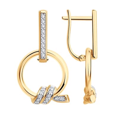 Серьги из Золота 585 с фианитами