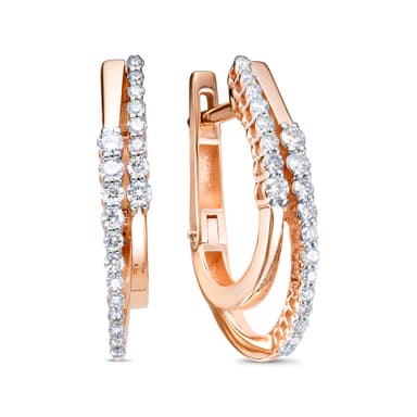 Серьги из золота 585 с бриллиантом