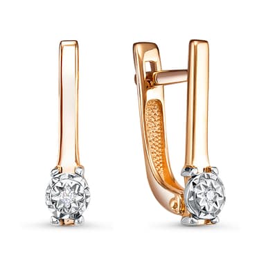 Серьги из золота 585 с бриллиантом