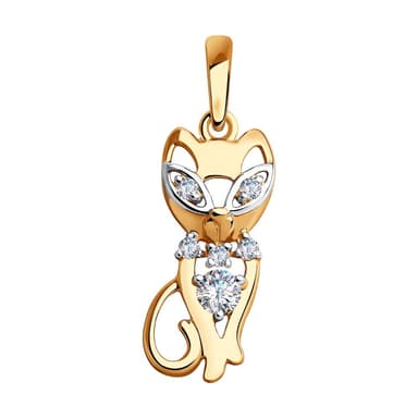 Подвеска из золота 585 с фианитами