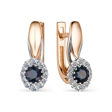 Серьги из золота 585 с сапфирами